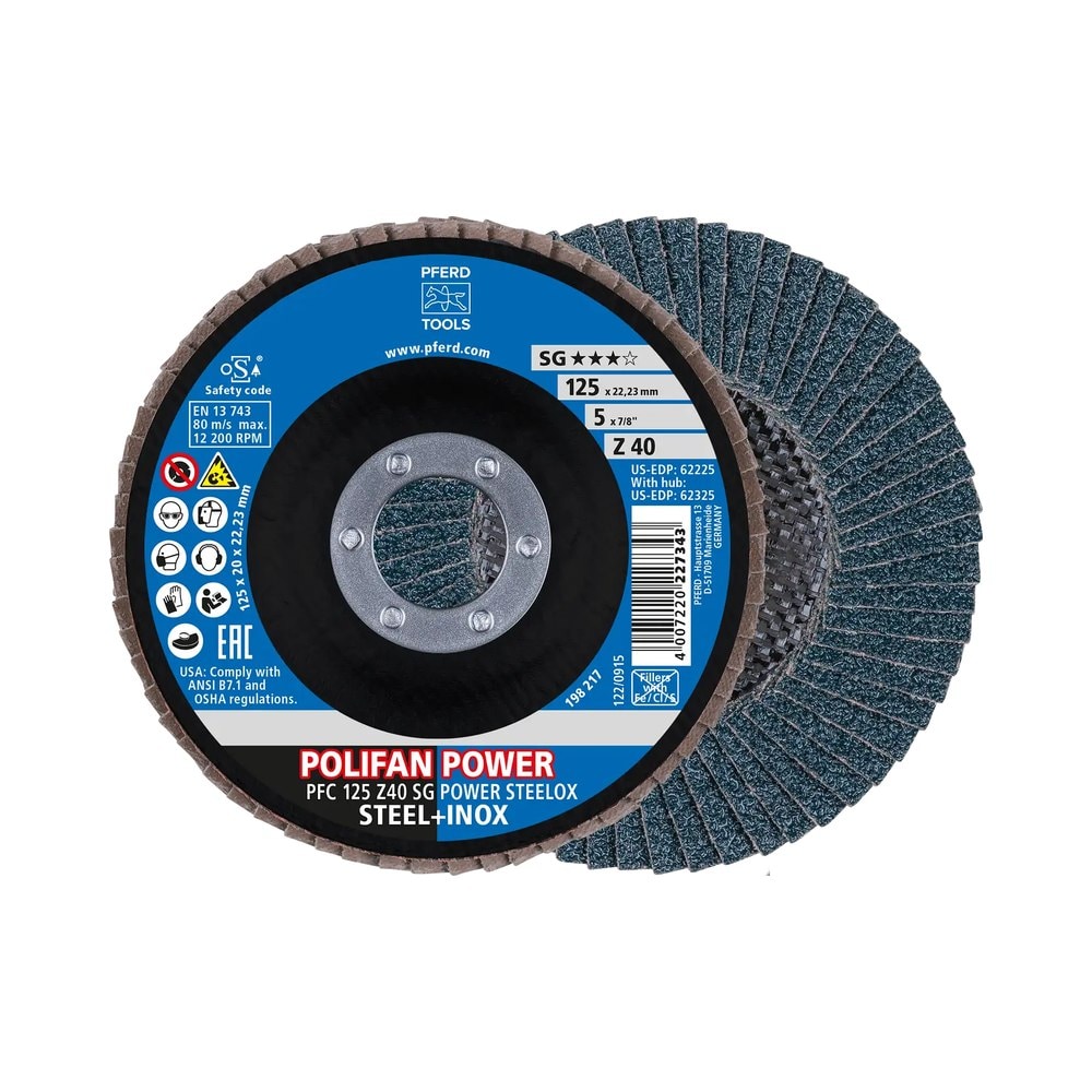 POLIFAN Z SG POWER STEELOX Flap Disk 125 mm Z40