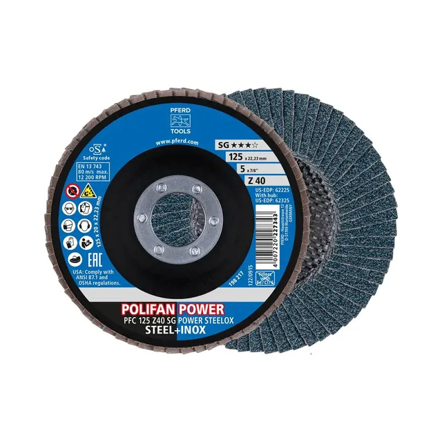 POLIFAN Z SG POWER STEELOX Flap Disk 125 mm Z40